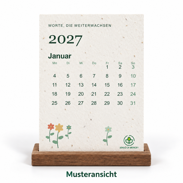 Samenpapier-Stehkalender 2027 – Wildblumen
