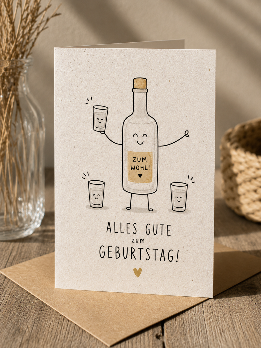 Geburtstags Saatpapierkarte - Zum Wohl !