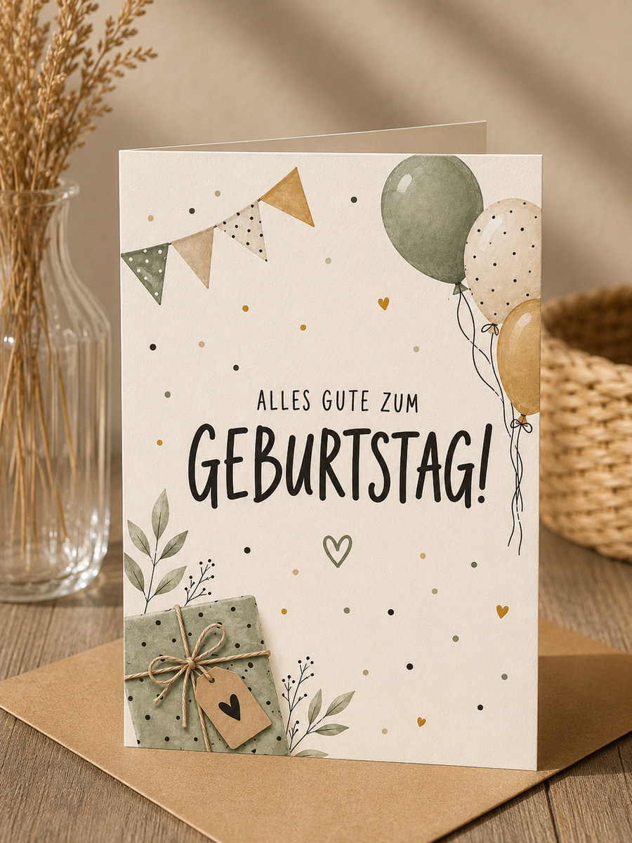 Geburtstags Saatpapierkarte - Schlichte Geburtsagskarte