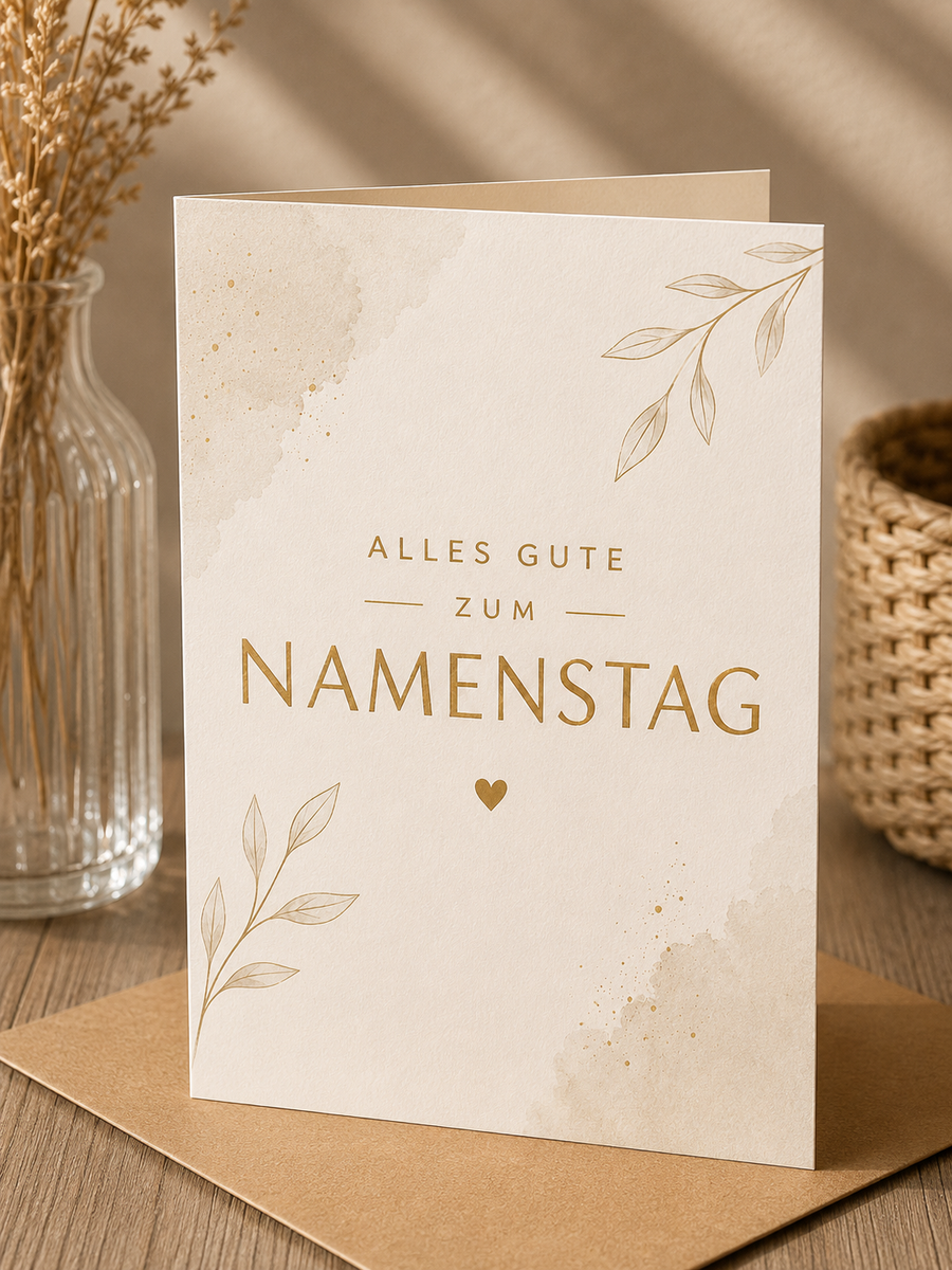 Namenstags Saatpapierkarte - Alles gute zum Namenstag Schlicht