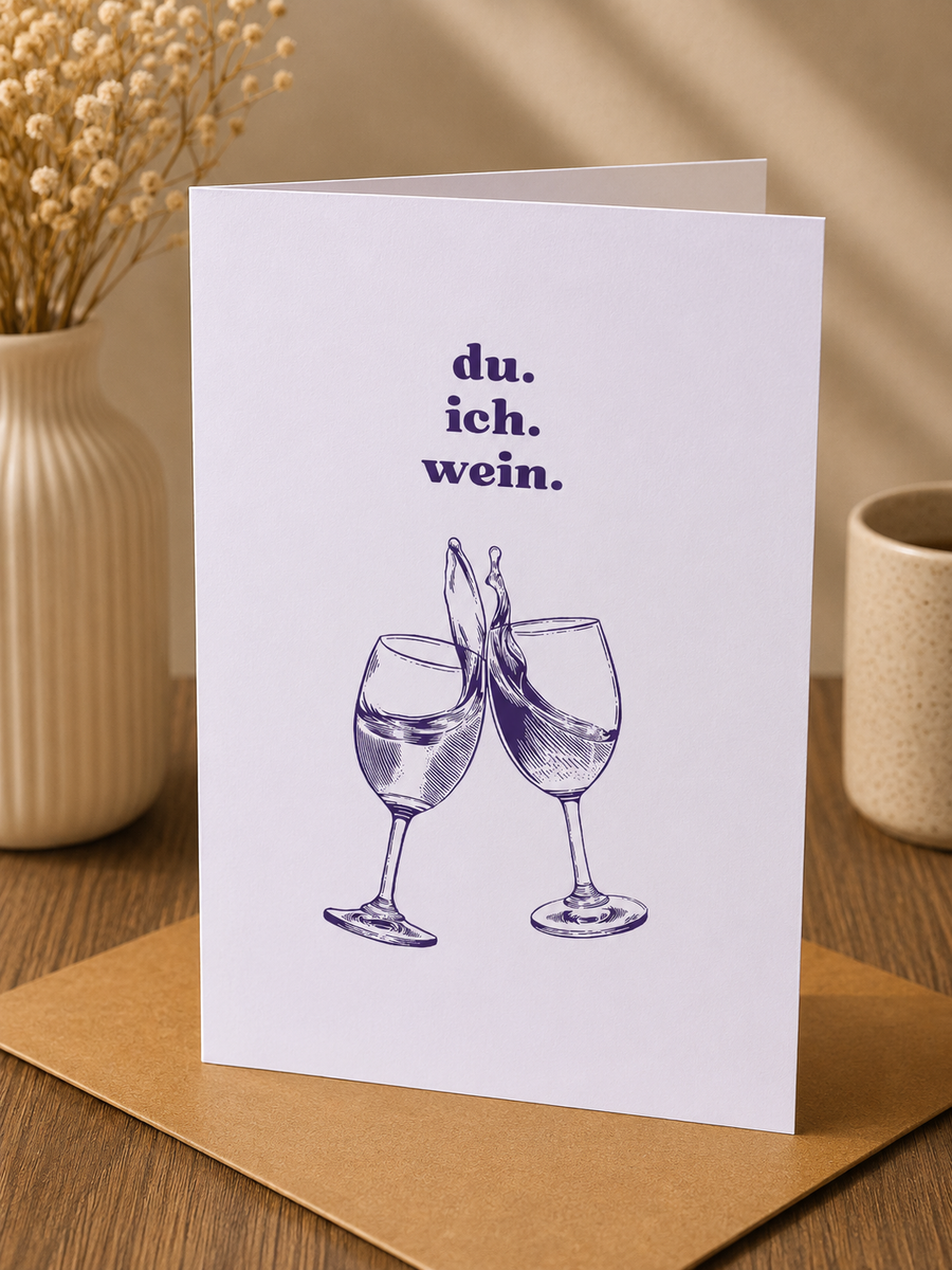 Allgemeine Saatpapierkarte - du. ich. wein. schlicht Weingläser