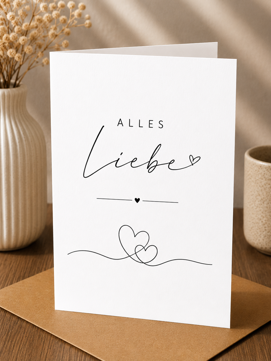 Hochzeits Saatpapierkarten - Alles Liebe schlicht Herzen