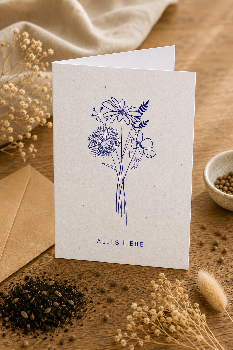 Saatpapier Karte „Alles Liebe“