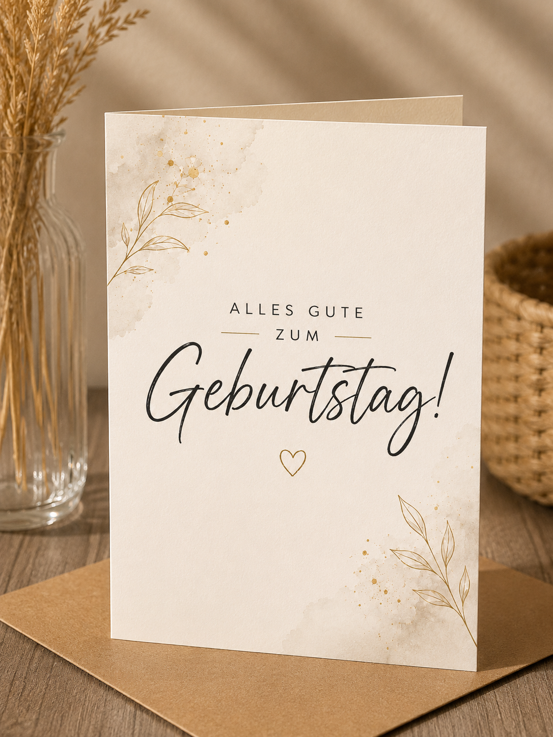 Geburtstags Saatpapierkarte - Schlichte Geburtstagsgrüße