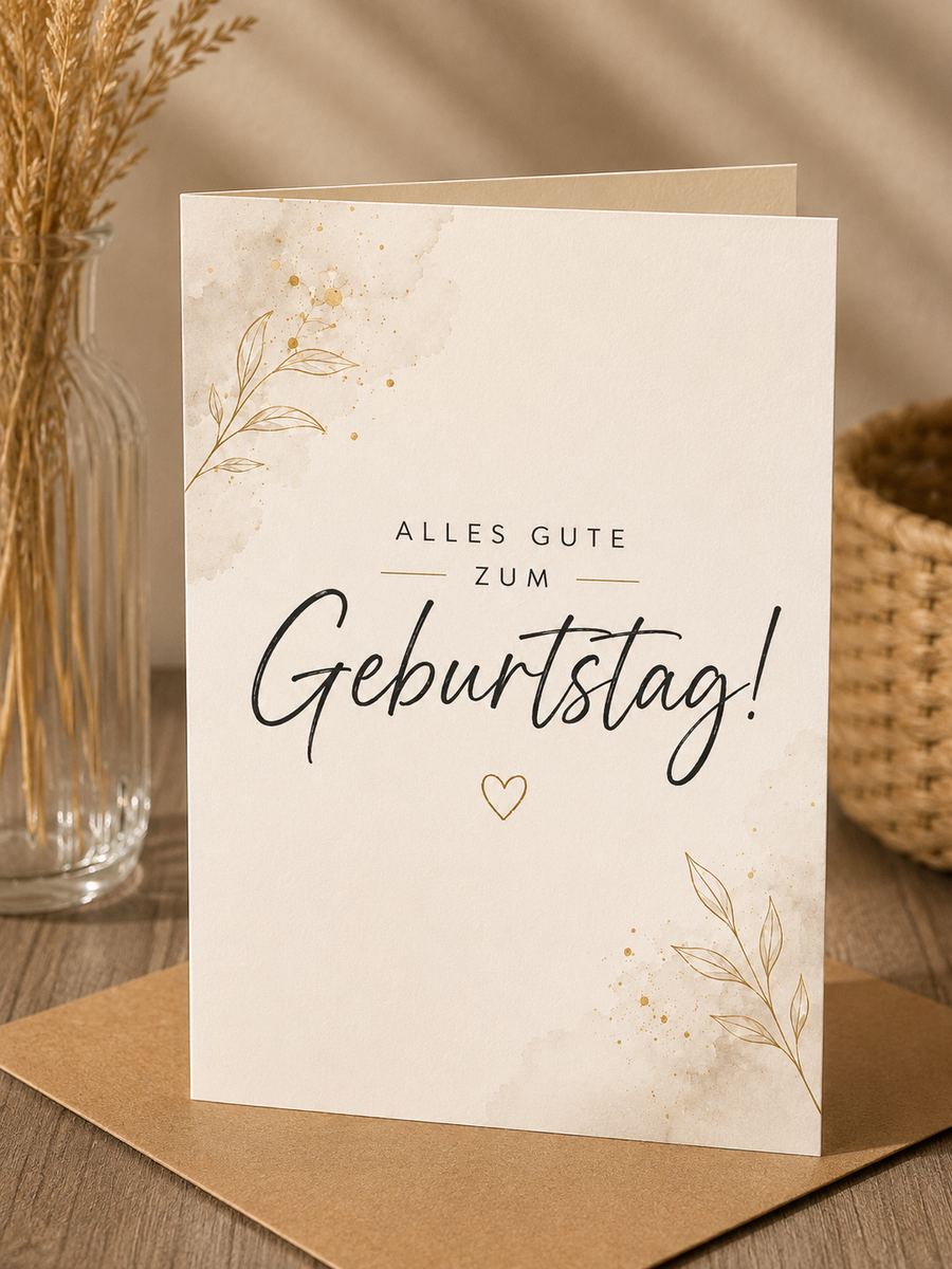 Geburtstags Saatpapierkarte - Schlichte Geburtstagsgrüße