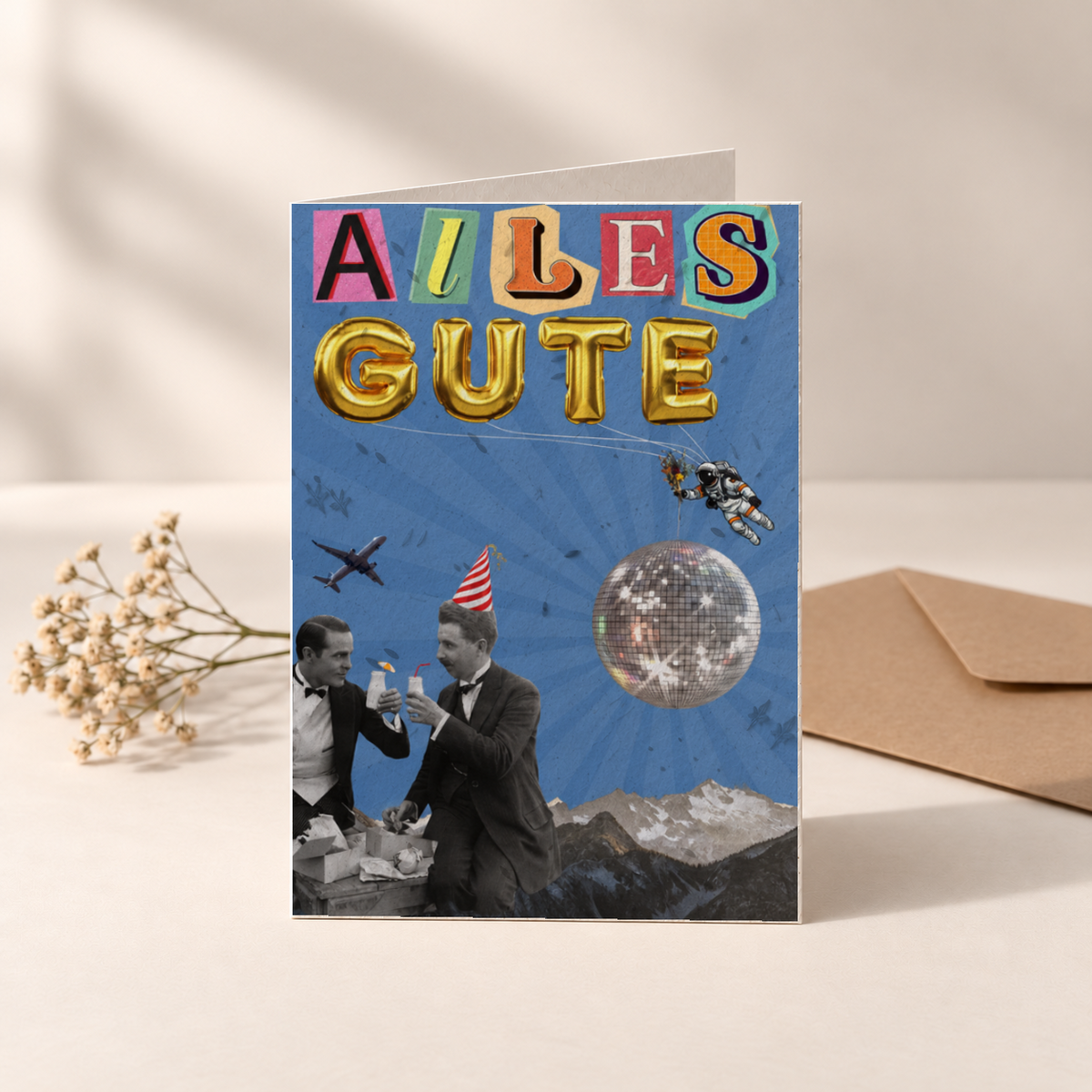 Geburtstagskarte aus Saatpapier – Alles Gute – bunt