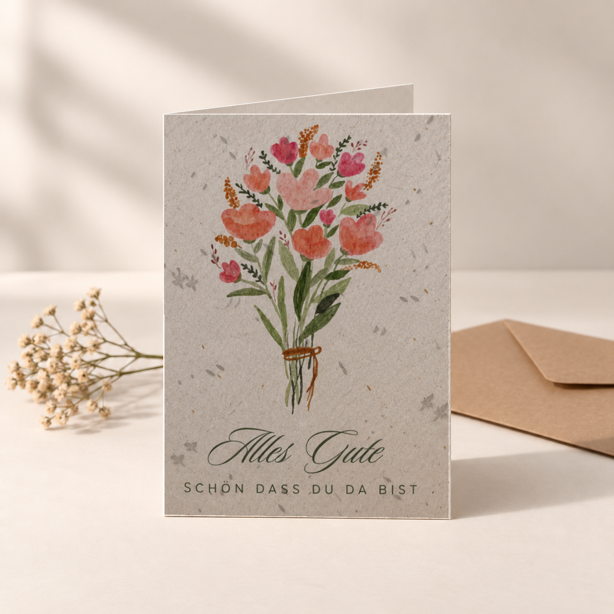Grußkarte aus Saatpapier – Blumenstrauß