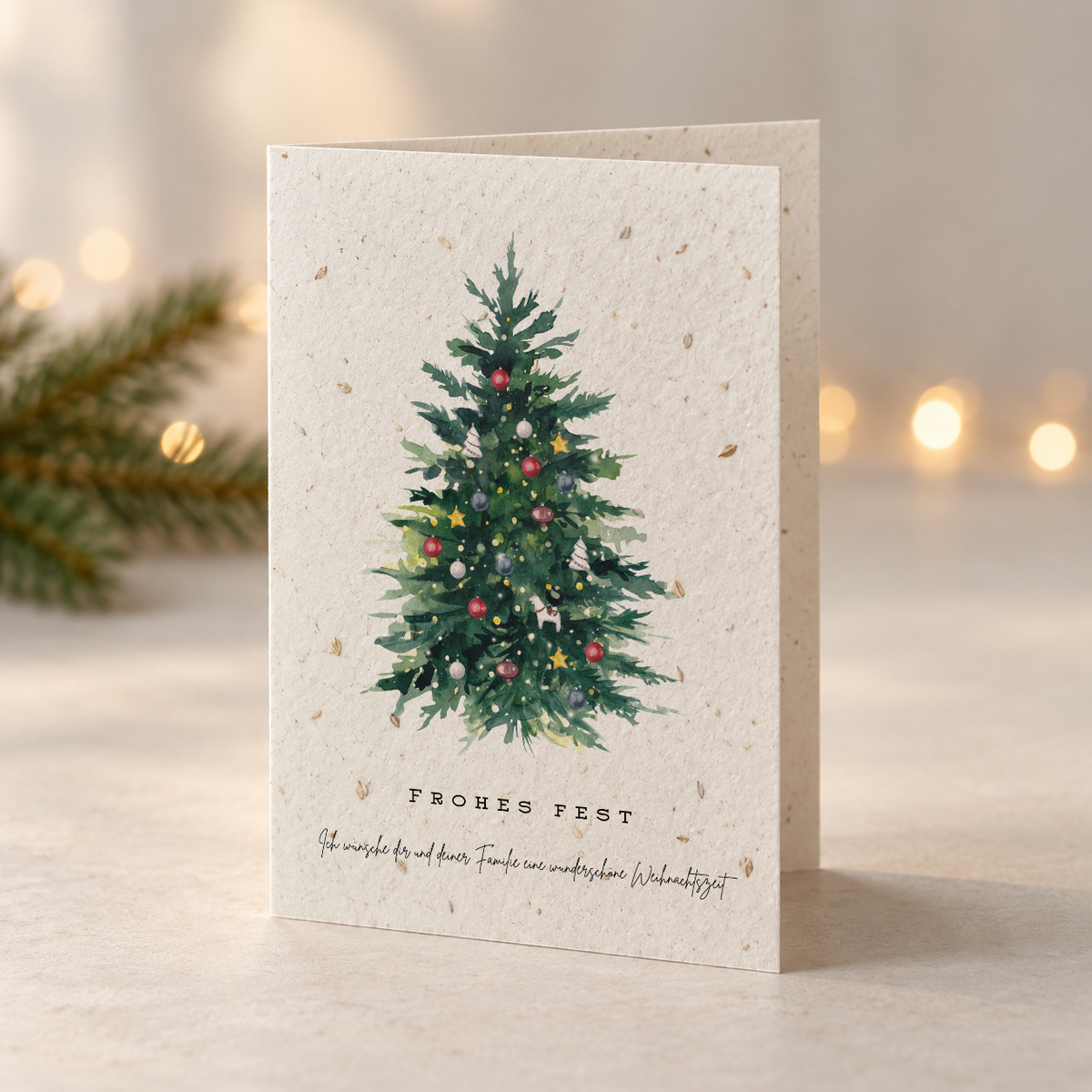 Weihnachtskarte aus Saatpapier – Frohes Fest