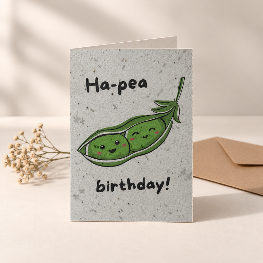 Geburtstagskarte aus Saatpapier – Ha-pea Birthday