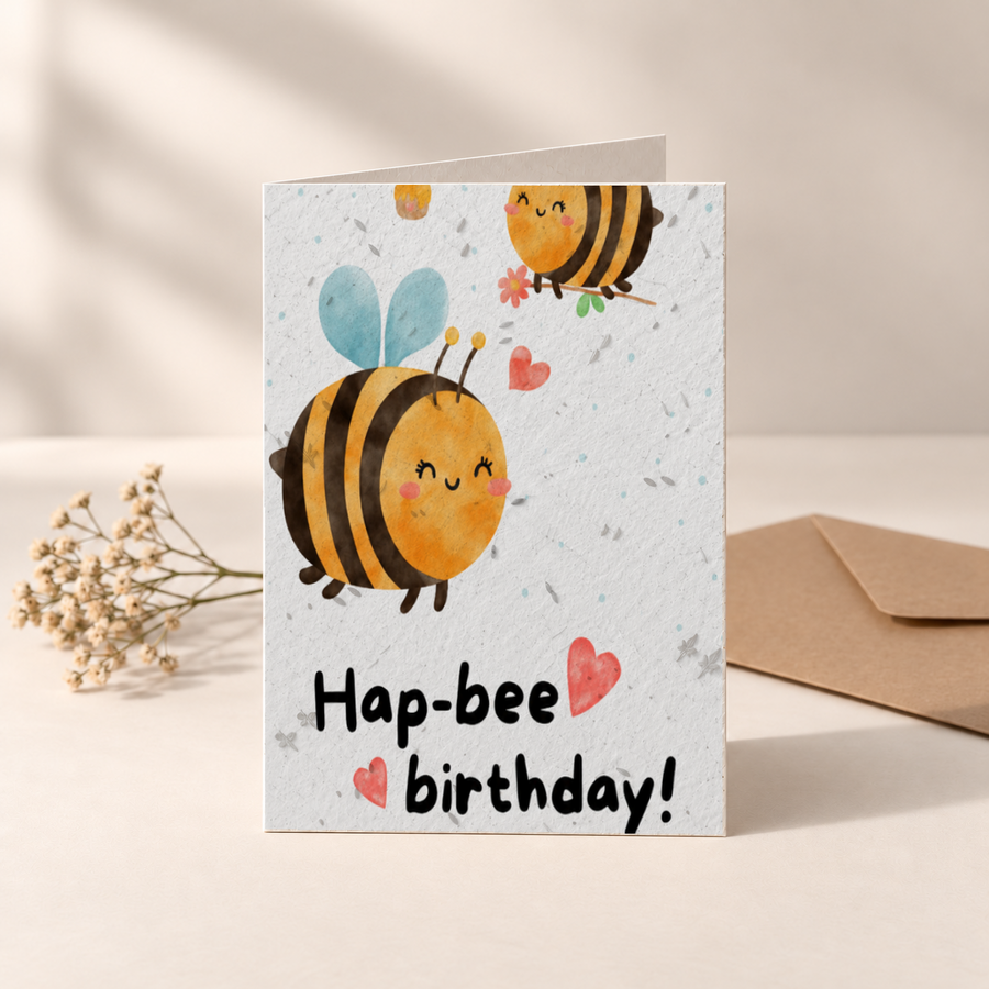 Geburtstagskarte aus Saatpapier – Hap-bee Birthday