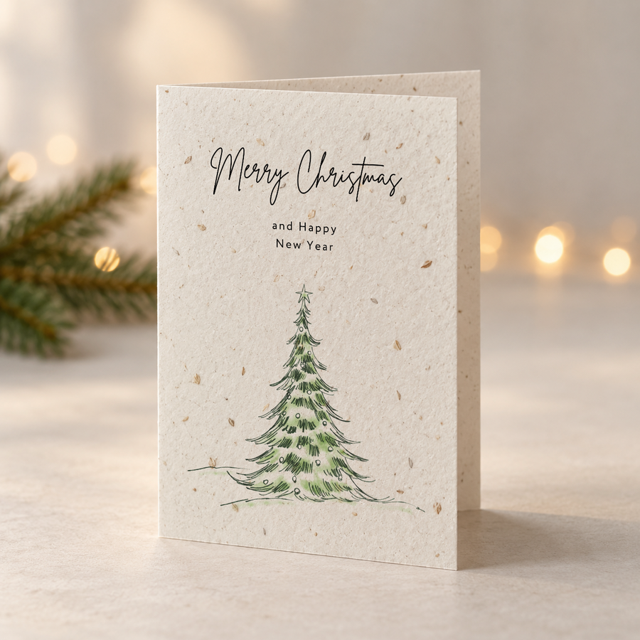 Weihnachtskarte aus Saatpapier – Merry Christmas