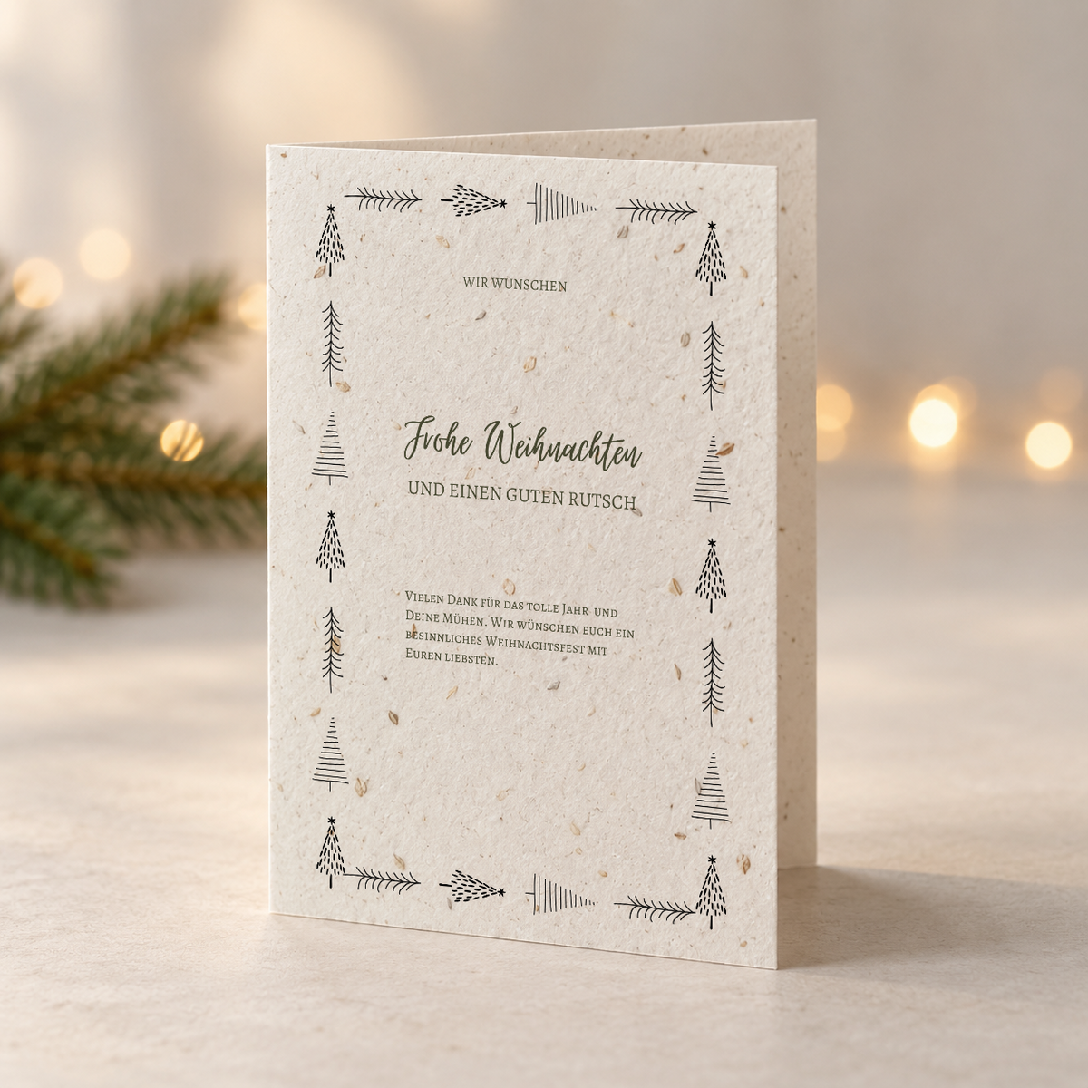 Weihnachtskarte aus Saatpapier – Nordischer Gruß