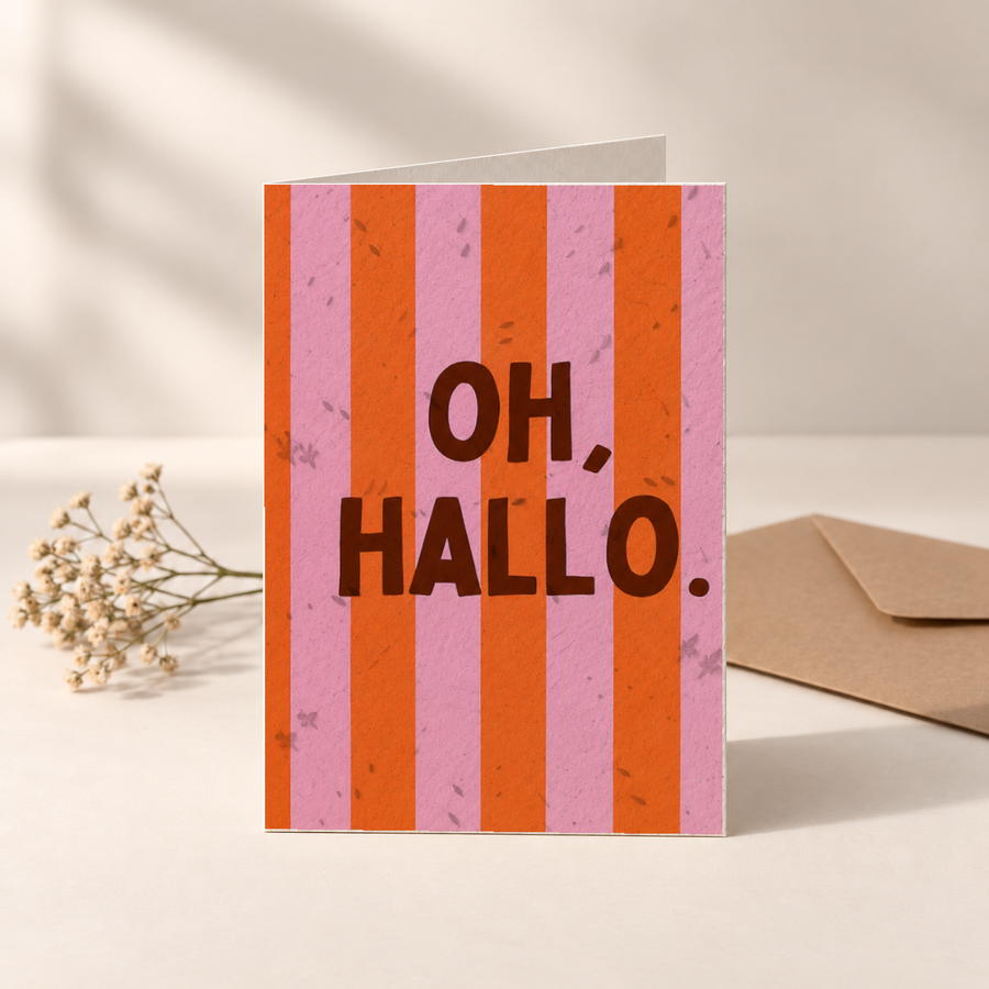 Grußkarte aus Saatpapier – Oh, hallo.