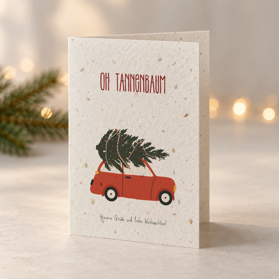 Weihnachtskarte aus Saatpapier – Schöne Bescherung