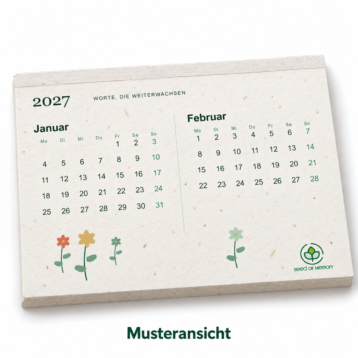 Samenpapier-Abreißkalender 2027 – Wildblumen