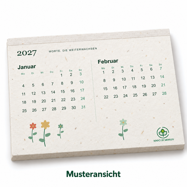 Samenpapier-Abreißkalender 2027 – Wildblumen