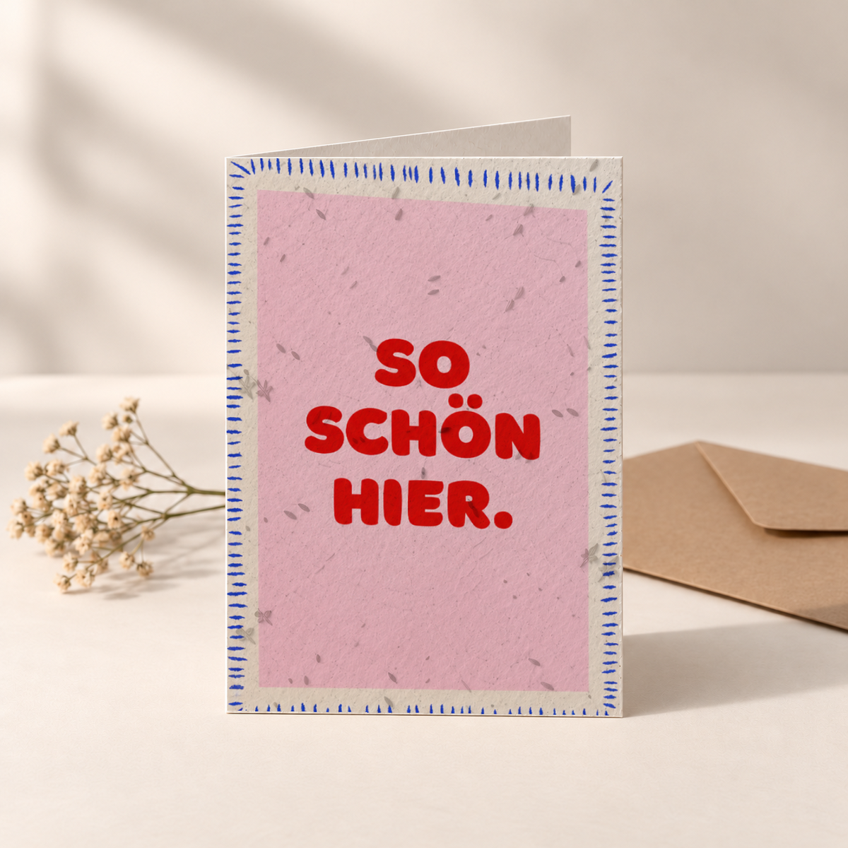 Grußkarte aus Saatpapier – So schön hier