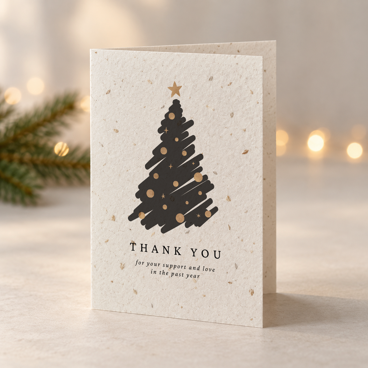 Weihnachtskarte aus Saatpapier – Thank You